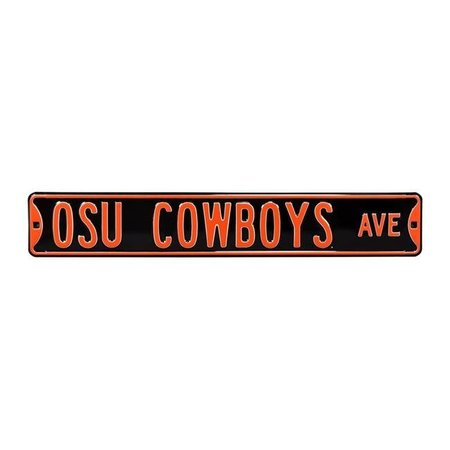 AUTHENTIC STREET SIGNS Authentic Street Signs 70065 OSU Cowboys Avenue Black Street Sign 70065